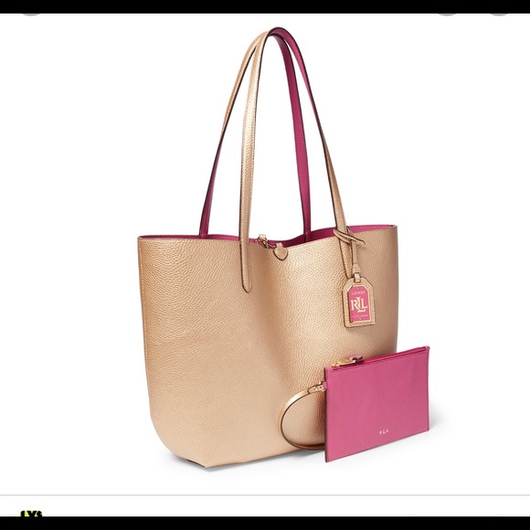 Lauren Ralph Lauren Handbags - 💎NWT Ralph Lauren Brand New Littlebury Reversible Rose/Gold Tote